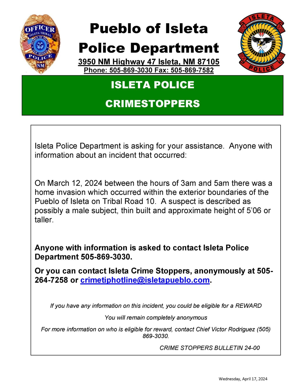 Law Enforcement Isleta Pueblo